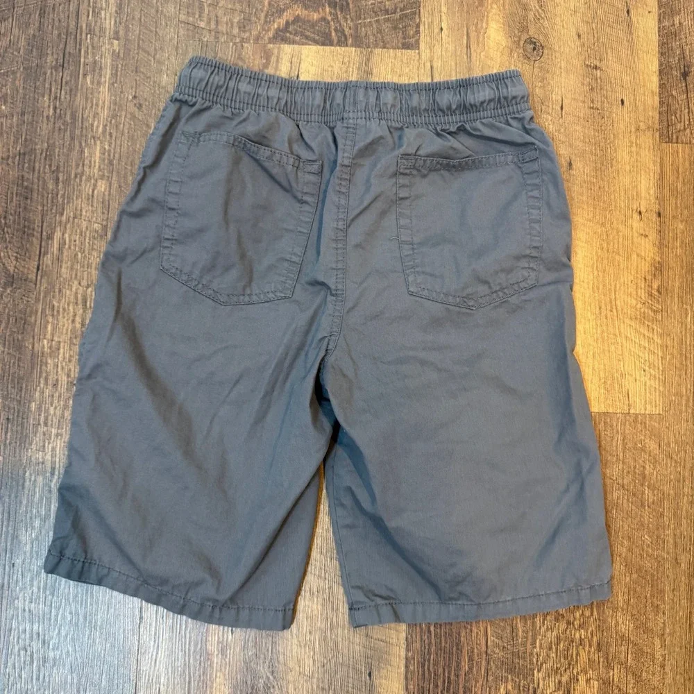 Cat & Jack Boys Gray Chino Shorts Boys L 12/14 Elastic Waist Cotton Twill Summer